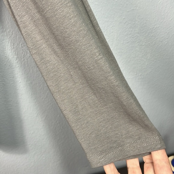 Garnet Hill Linen Blend Gray Open Front Long Sleeve Cardigan Medium - Picture 3 of 7